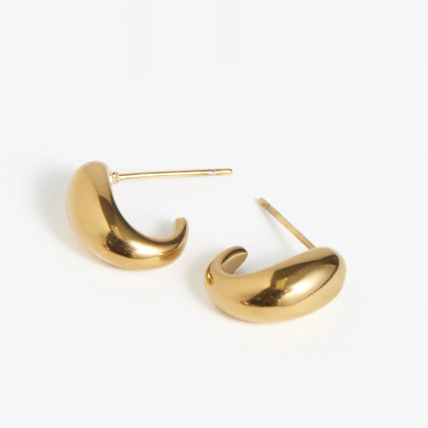 Earring Half Loop Hoop Gold .5" Waterproof Women's 10785
