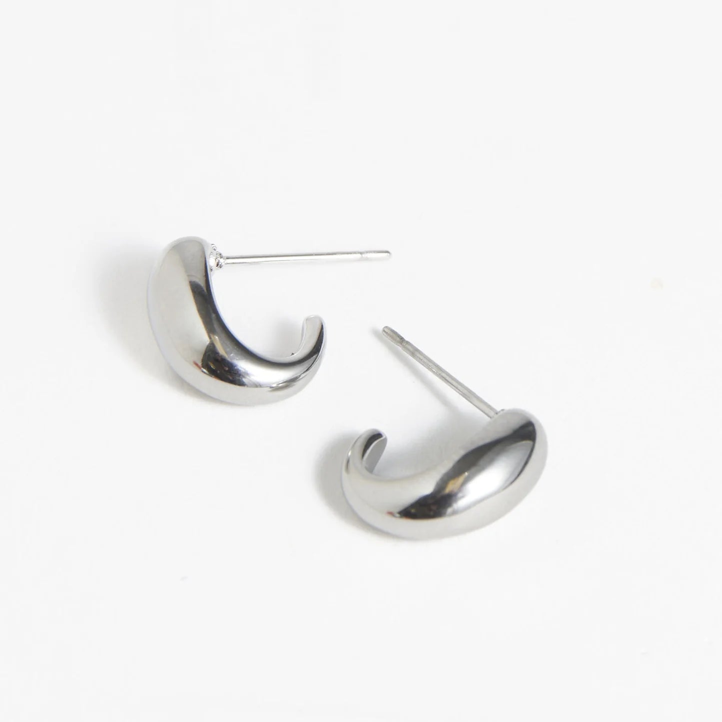 Earring Half Loop Hoop Silver .5" Waterproof Women's 10786