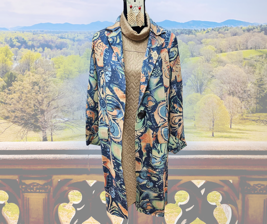 Jacket Suede Long  1 Button  Long Sleeve  Women's 258538