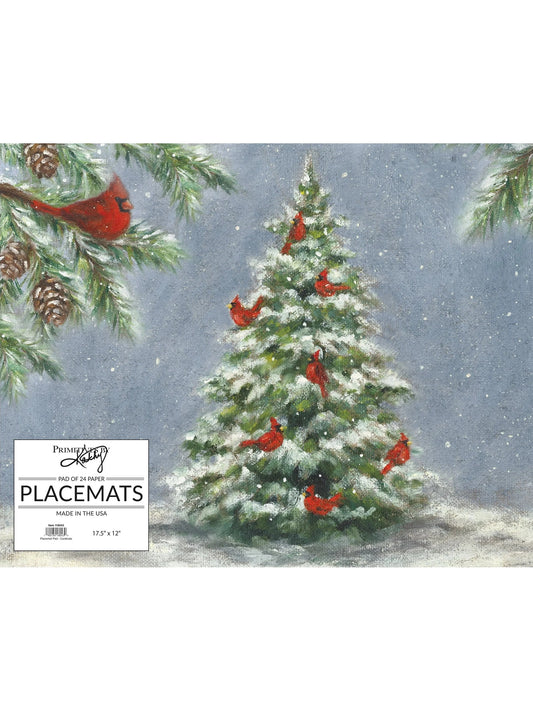 Placemat Cardinals Christmas 24Pk 17.5" x 12" 118043 