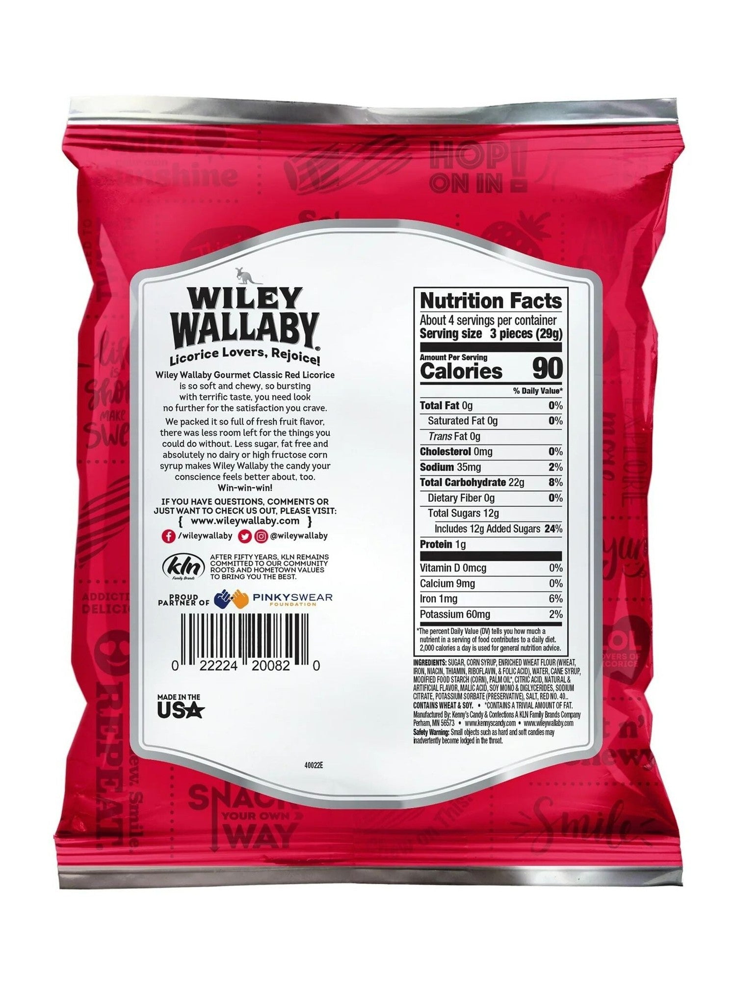 Licorice Classic Red Natural Strawberry Flavored Willey Wallaby 4oz