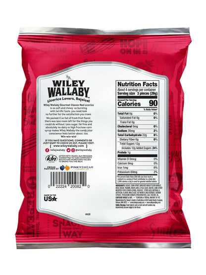 Licorice Classic Red Natural Strawberry Flavored Willey Wallaby 4oz