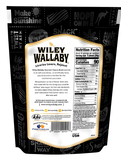 Licorice Classic Black Gourmet  Willey Wallaby 4oz