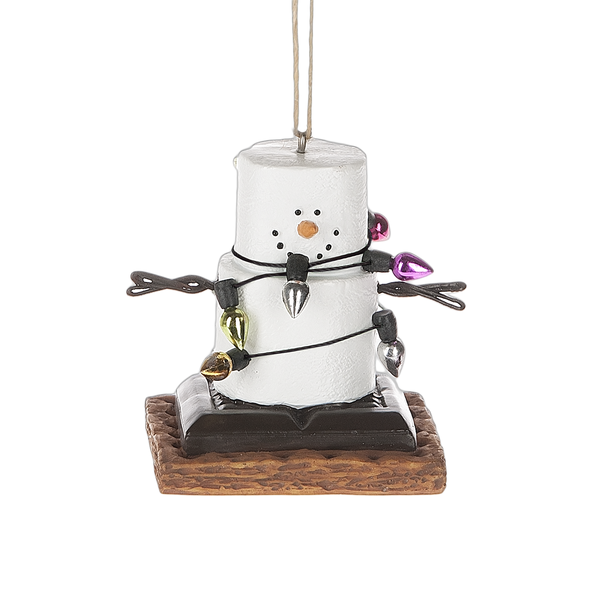 Smores Christmas Ornament Snowman With Lights 121646 