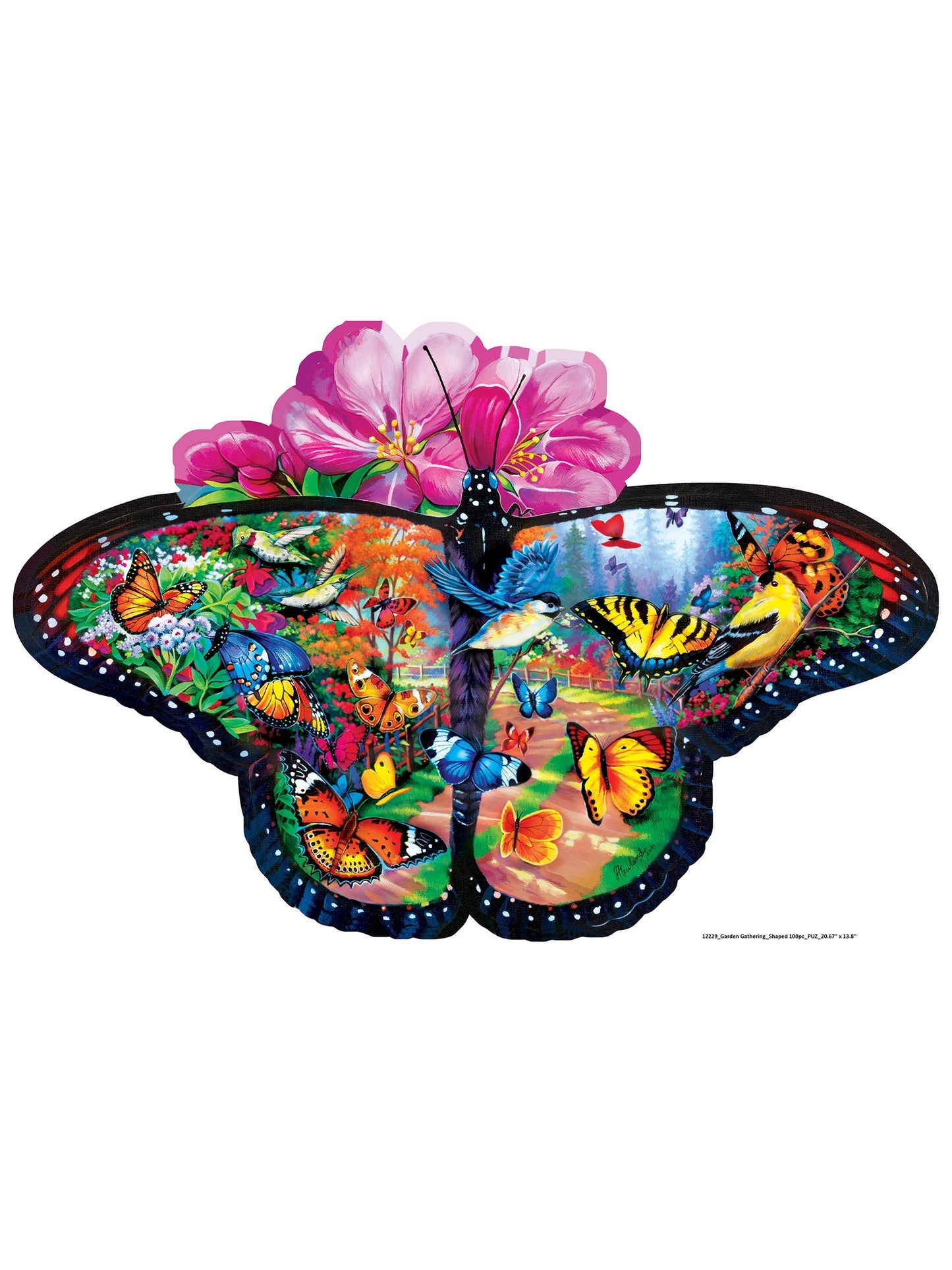 Puzzle 100Pc Shaped Garden Gathering Butterfly Children's  12229.01 