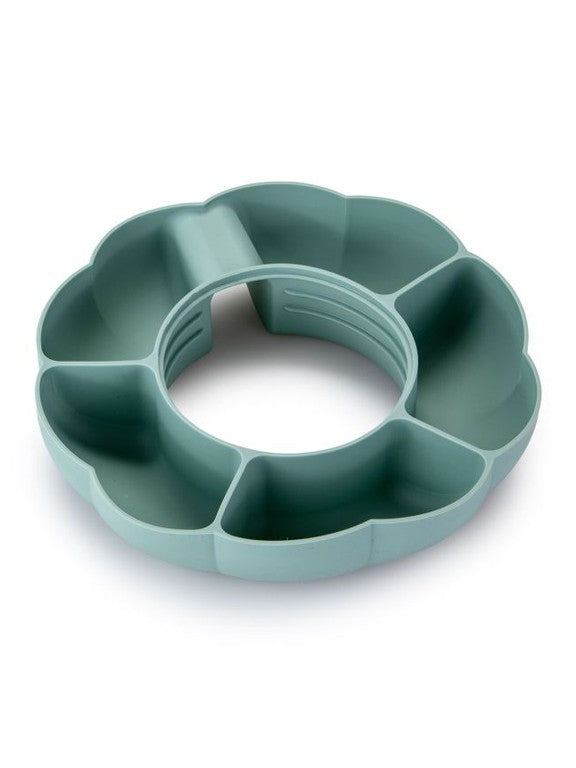 Snack Tray  Sip And Snack  Mint Color  Flexible 5 Compartment 12923 