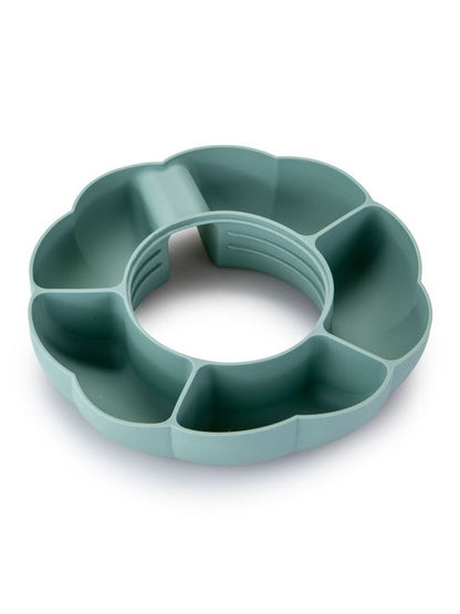 Snack Tray  Sip And Snack  Mint Color  Flexible 5 Compartment 12923 