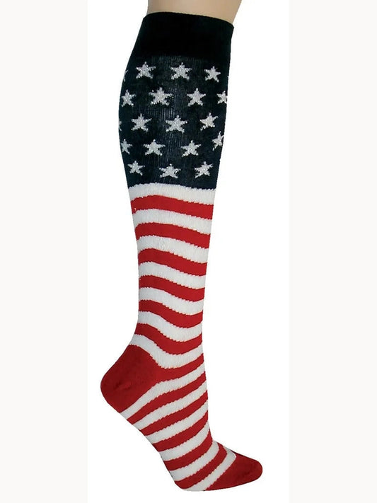 Women's Sock Knee High American Flag Patriotic 6400Kh