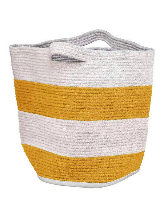 Bag  Saffron Stripe Bin 16 x 14" Woven Cotton 107911 