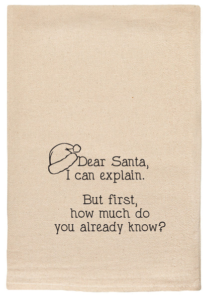 136 - T Towels Christmas- Dear Santa,I Can Explain-Tea Towel 