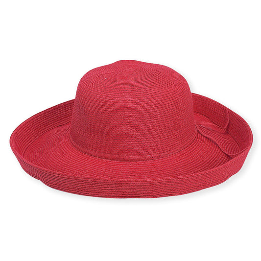 Hat Red Paperbraid Upbrim Women's HH803J 