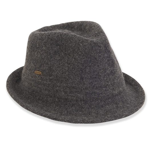 Hat - Grey-Soft Wool Fedora-Women's-Ad1358A 