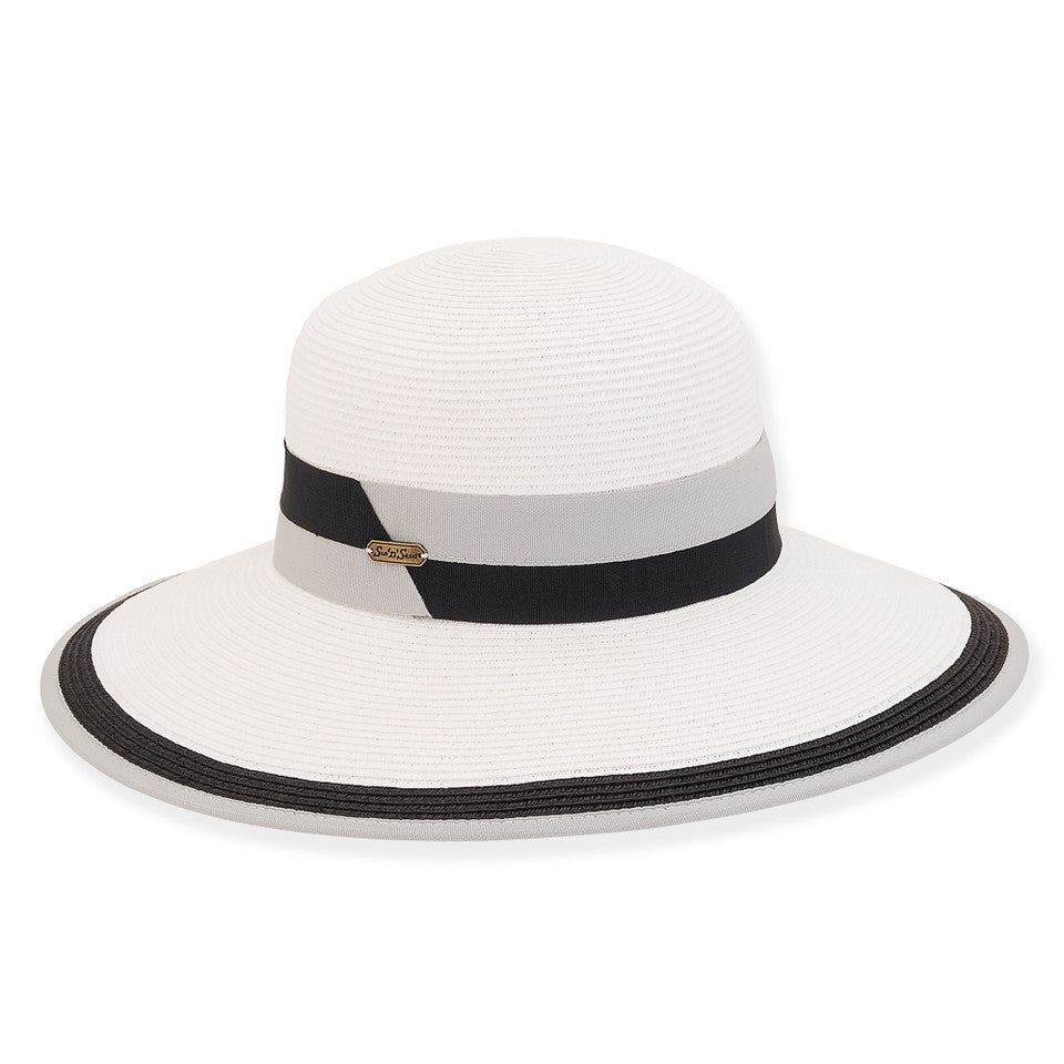 Hat White Paperbraid Floppy Brim Women's HH2695A 