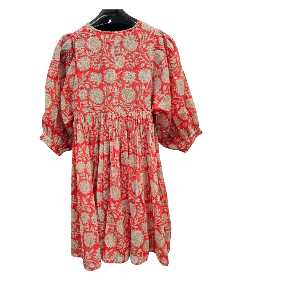 Dress or Tunic   Coral / White  I17S2002