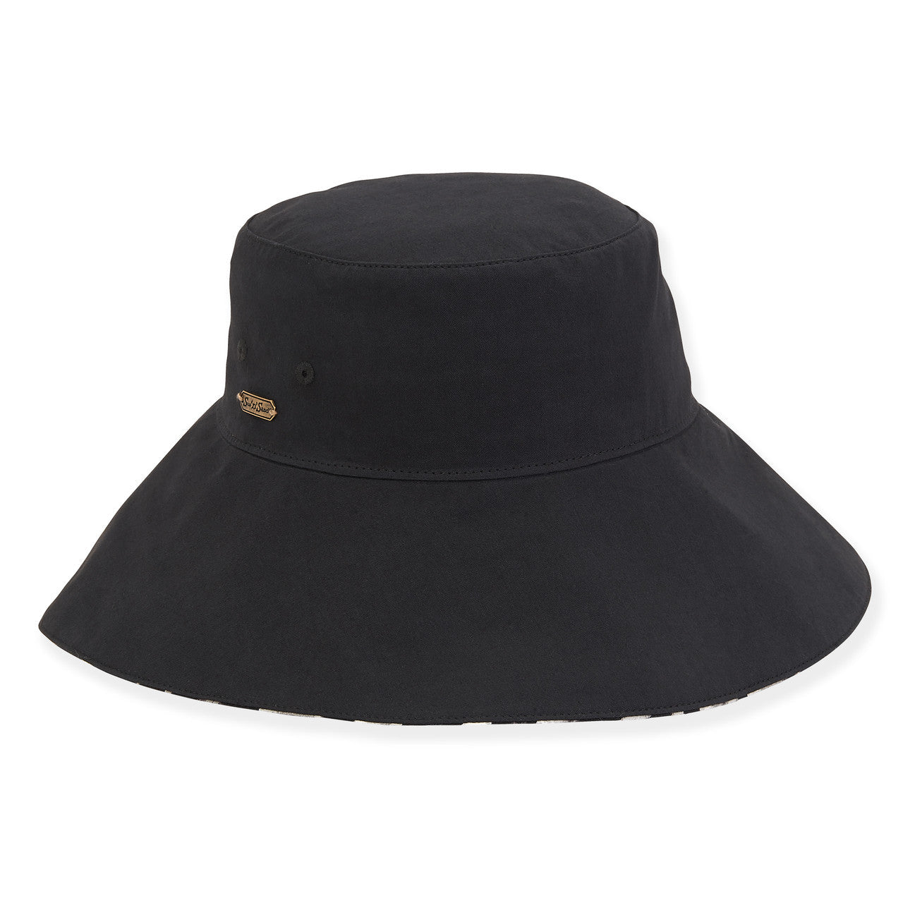 Hat - Black-Cotton Bucket Hat | Brim: 4"Floppy-Women's-HH2786B 