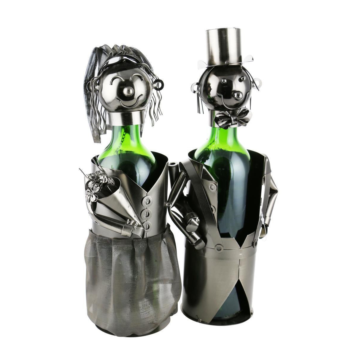 Bottle Holder Bride & Groom Metal Zb860