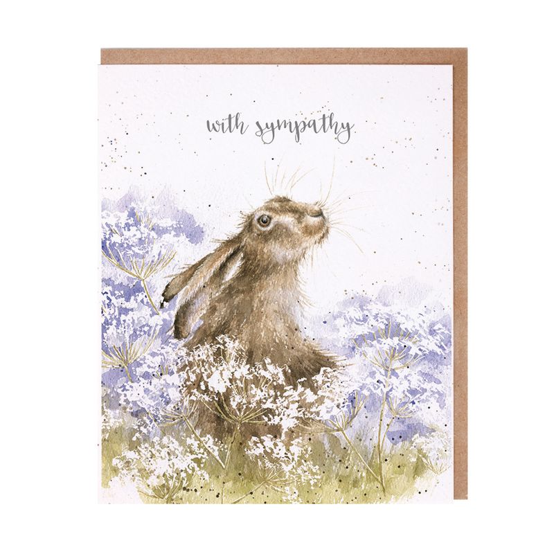 Card   AOC133  Here For You  With Sympathy  Bunny 