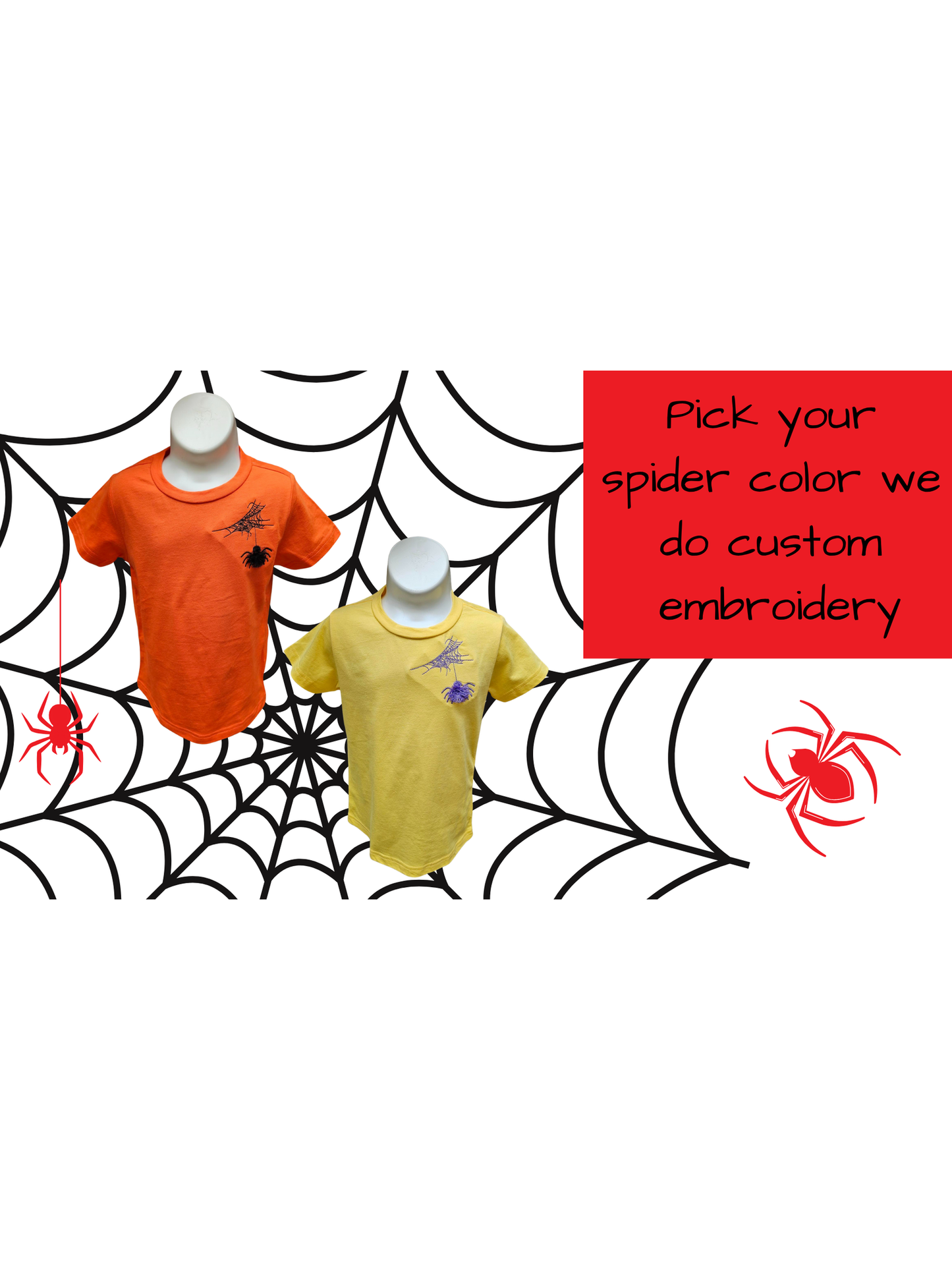 T Shirt Children Spiderweb with Fringe Fluffy Spider 