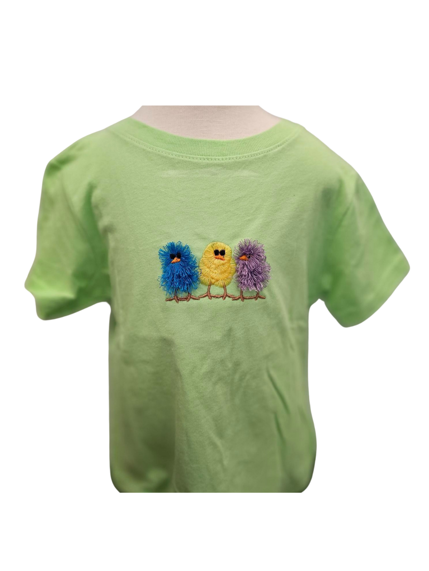 T-Shirt Fringe Chickens  Toddler Green RTGTSC 