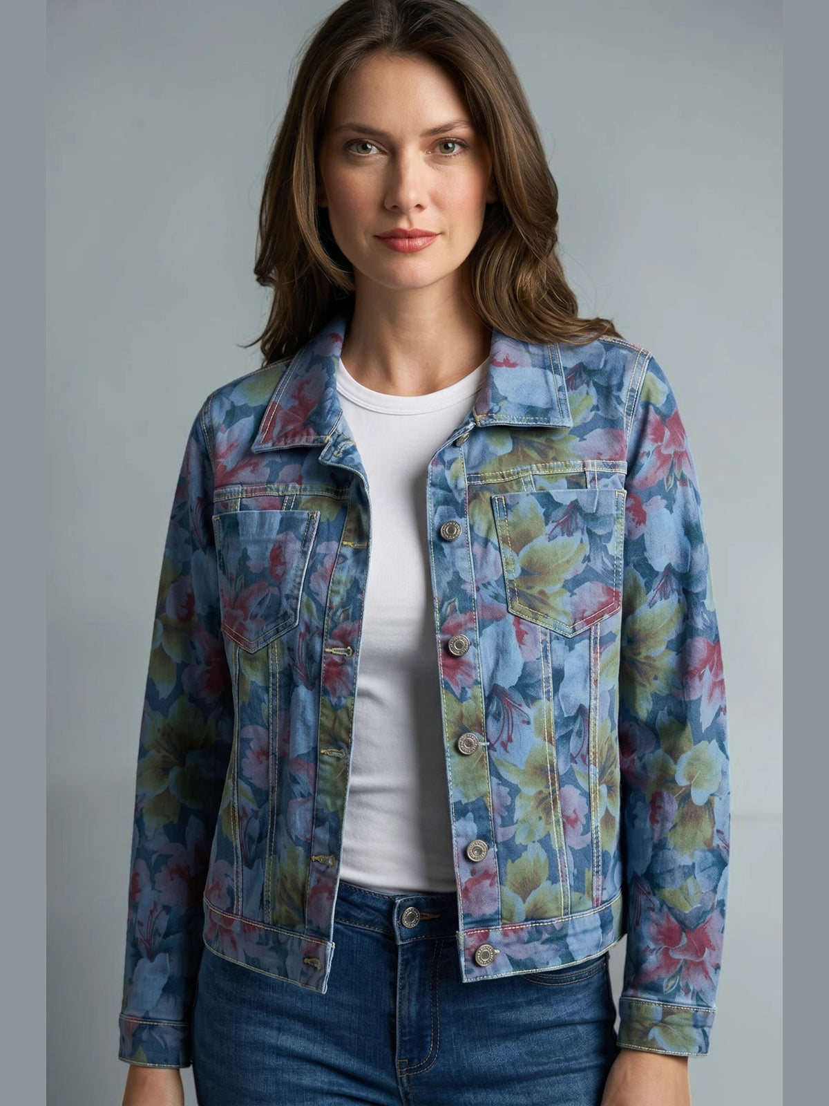 Jacket Reversible Denim Blue/ Floral Women's 200K