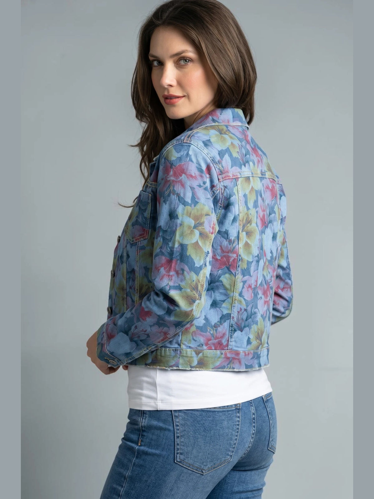 Jacket Reversible Denim Blue/ Floral Women's 200K