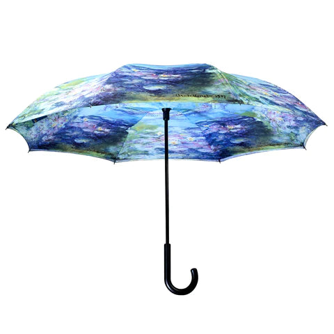 Umbrella-Reverse Close Stick-Water Lilies -20201rc 