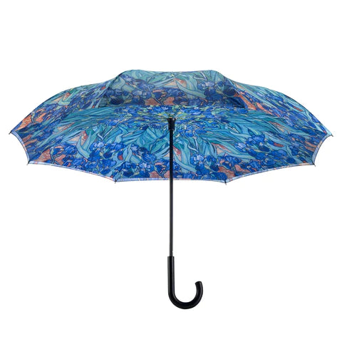 Umbrella - Reverse Close -Van Gogh Irises -20206rc 