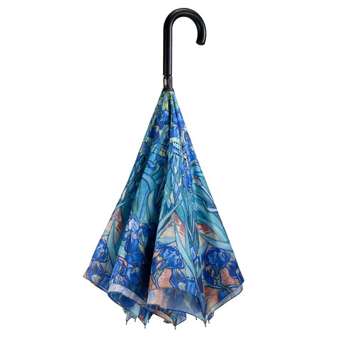 Umbrella - Reverse Close -Van Gogh Irises -20206rc 