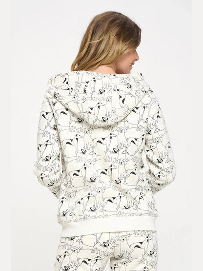 Jacket All Over Dog Print Zip-Up Hoodie HO-01 