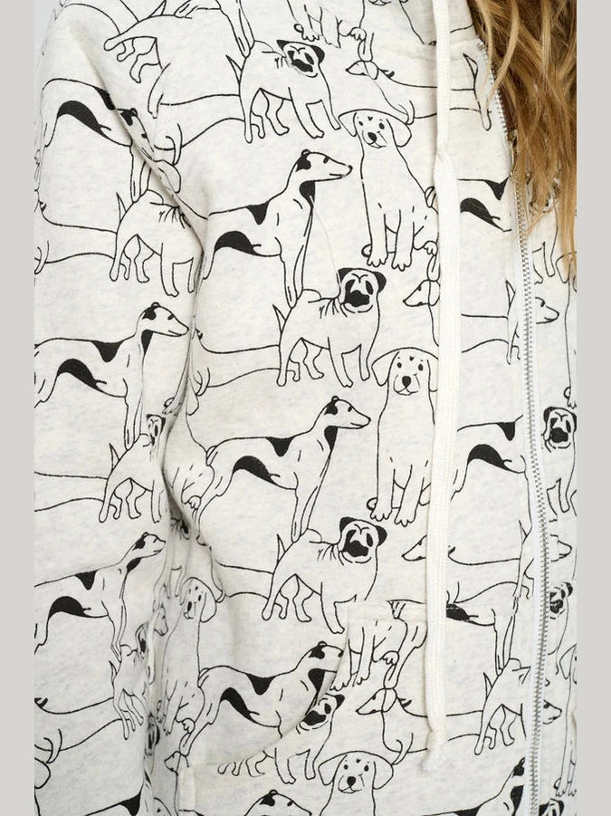 Jacket All Over Dog Print Zip-Up Hoodie HO-01 