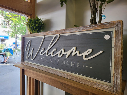 Welcome Sign - LARGE Framed Picture 