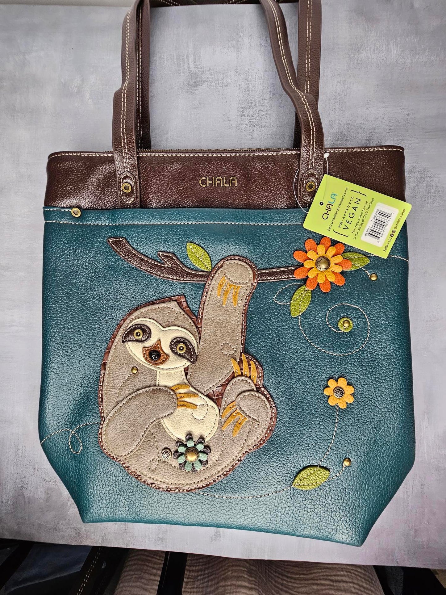 Chala Tote Bag Collection - Green Sloth or Grey Pet Paws Options 