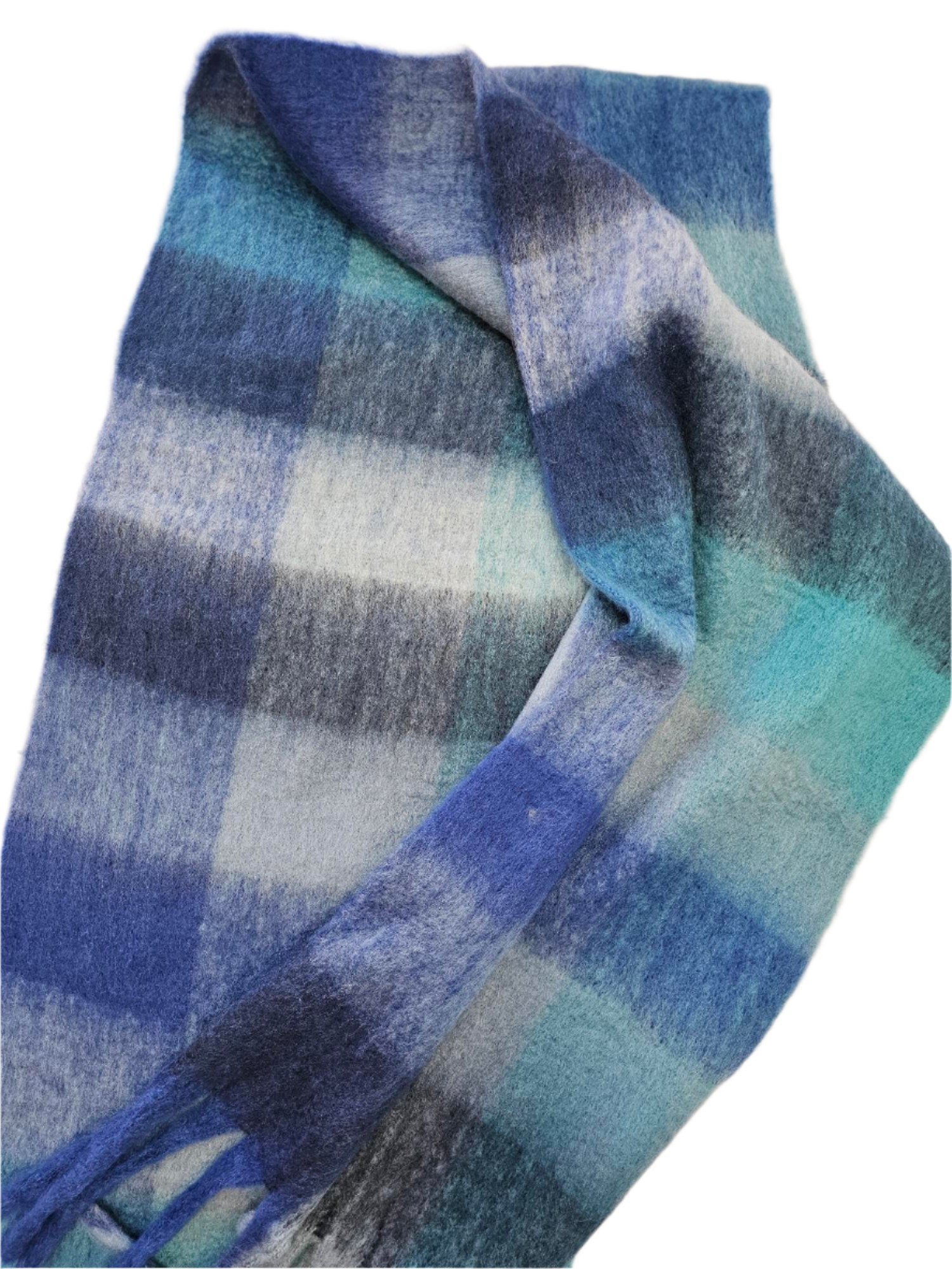 Scarf  Multi Blue Plaid  Super Soft Warm  Women's 2223231 