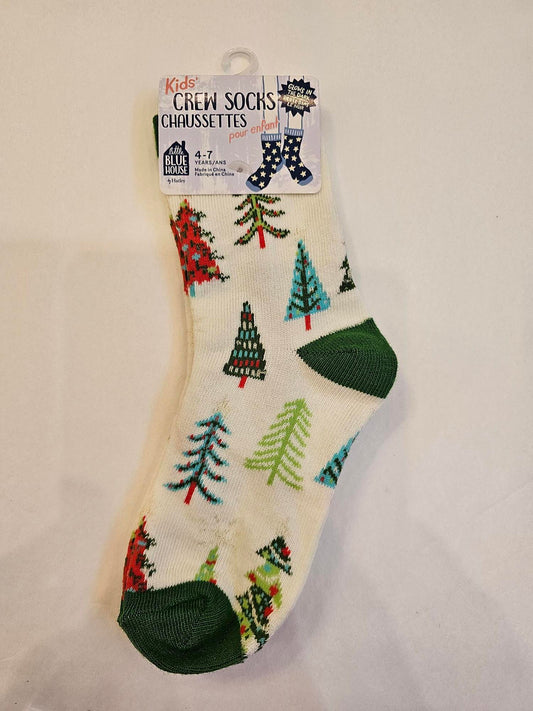Christmas Trees Kids-Crew Sock 
