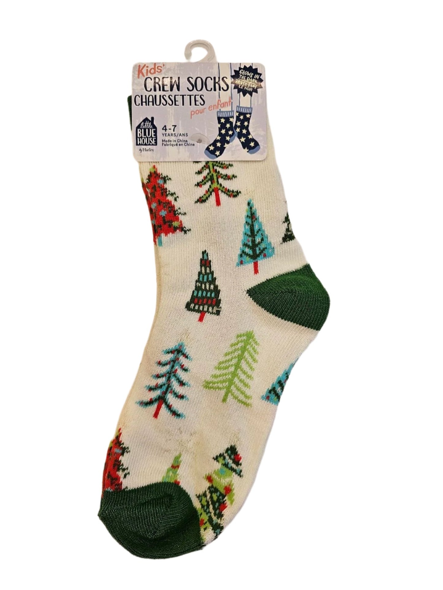 Christmas Trees Kids-Crew Sock 