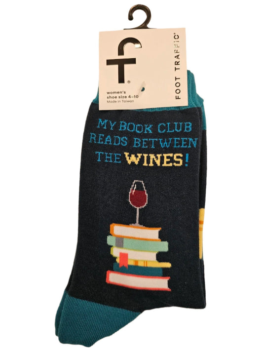 Women's Sock - Wines and books - 6918 