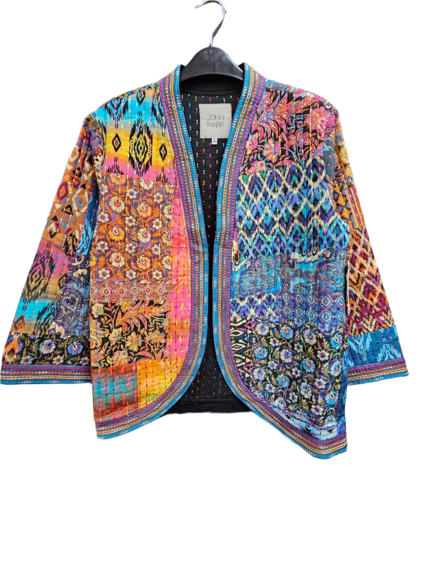 Women's Quilted Multi Colored Jacket with Running Stitch details 