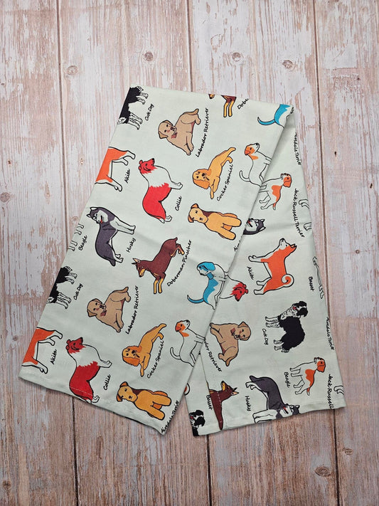 Tea Towel - Dogs with Names - Cream 
