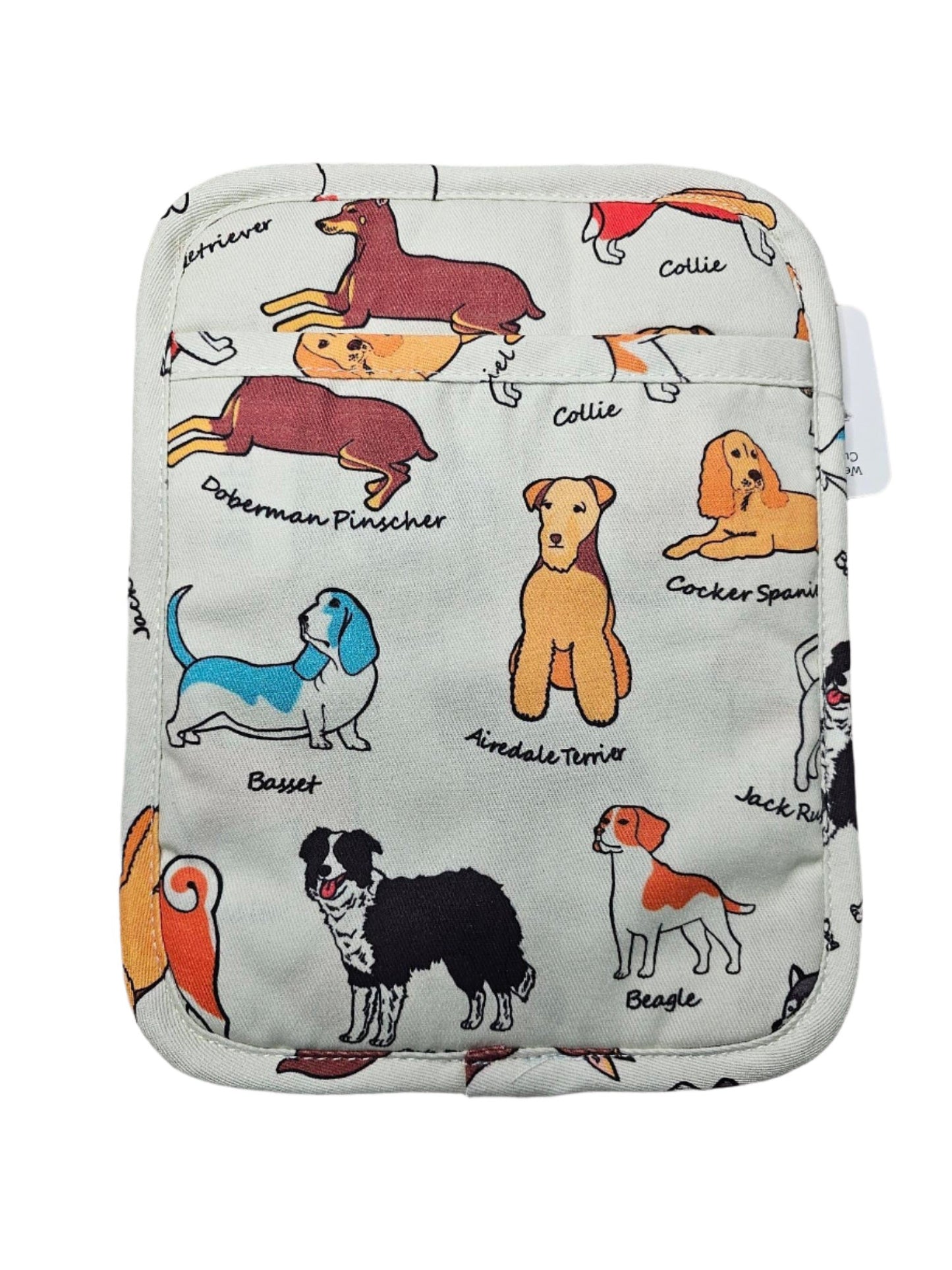 Pot Holder - Dogs with Names - Cream 