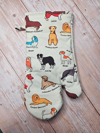 Oven Mitt - Dogs with Names - Cream 