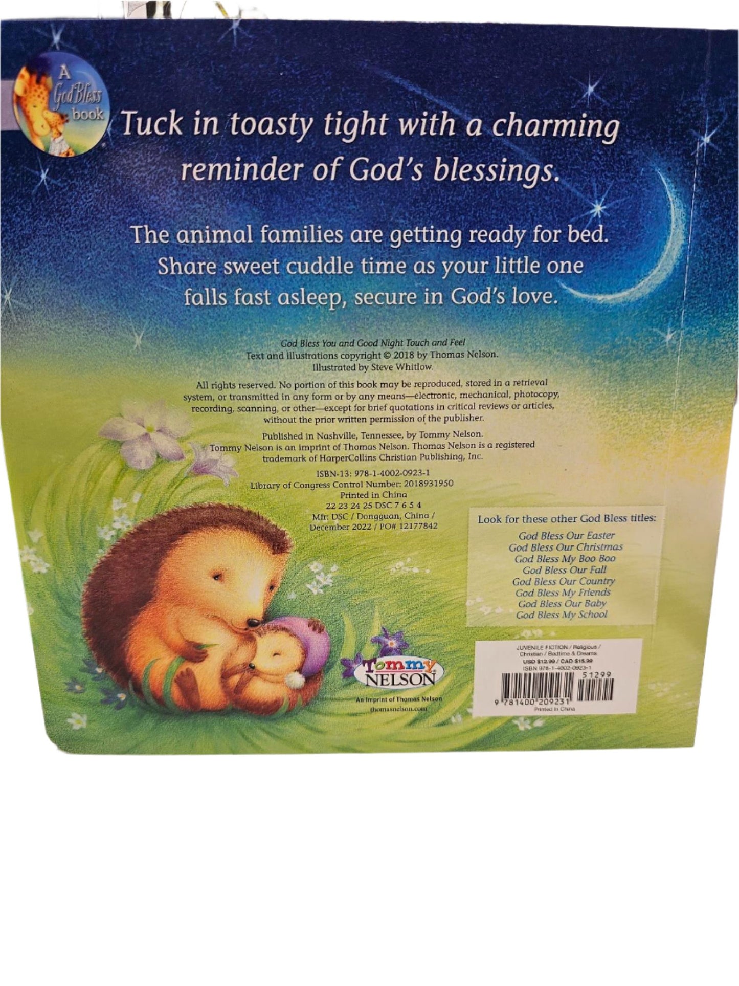 God Bless You & Good night - Children's Book -  touch and feel - 51299 