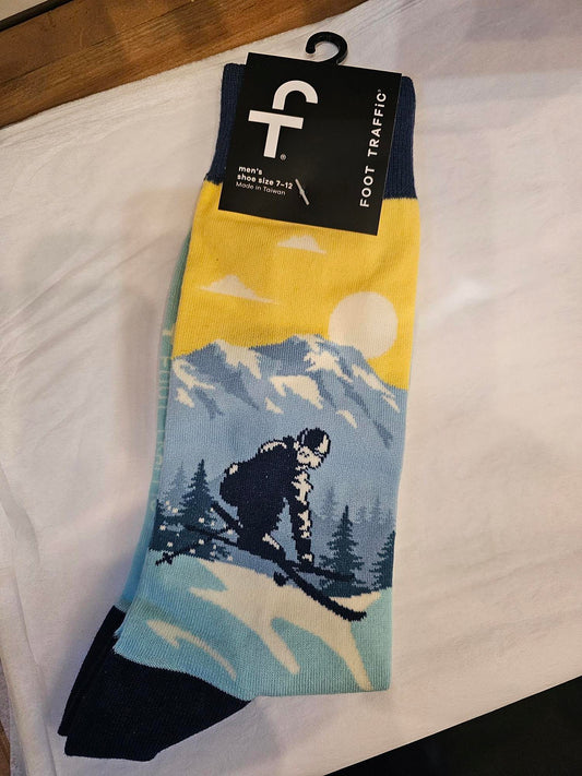 Men's Sock - Ready, Set, Snow, Skier Sock - 7160M 
