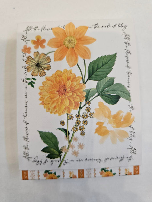 Note pad - small - flowers yellow #50423 