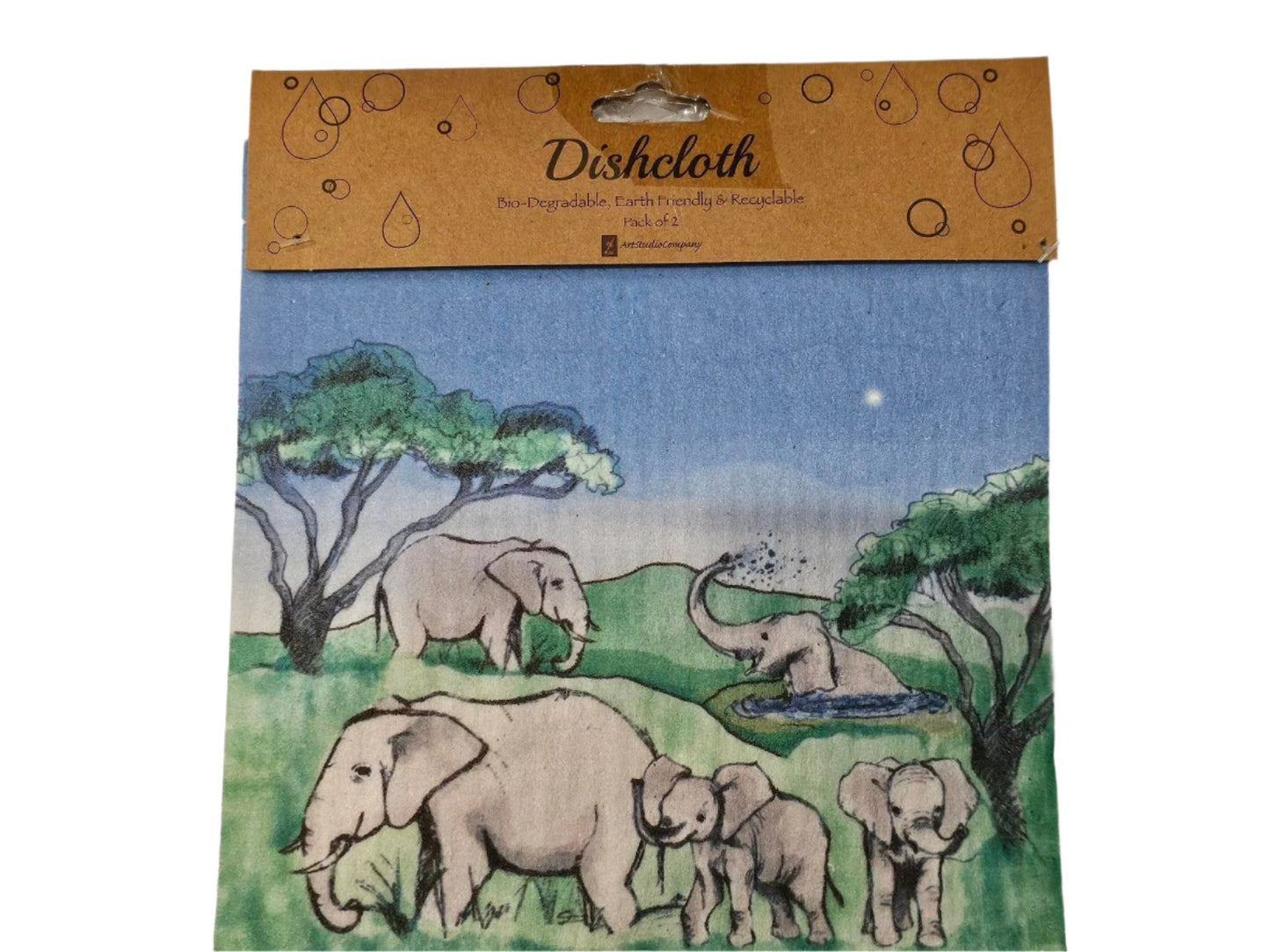 Dish Cloth - 2 pk - Elephant 