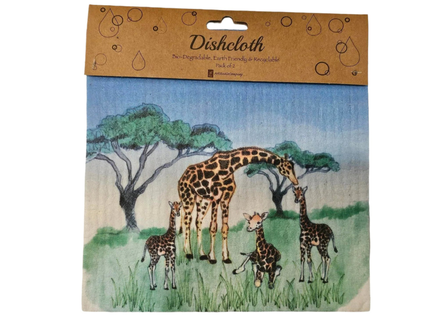 Dish Cloth - 2 pk - Giraffes 