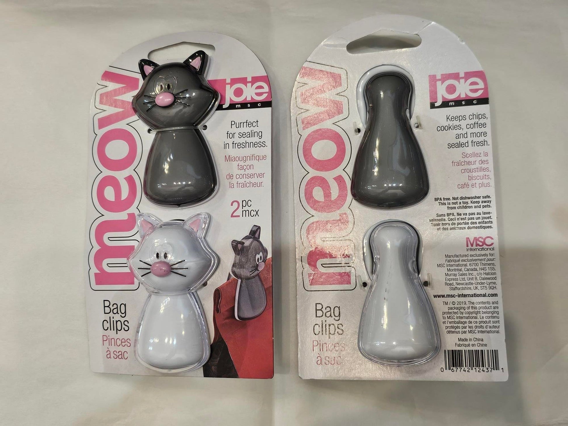 Meow bag clips - joie -2pc cats 