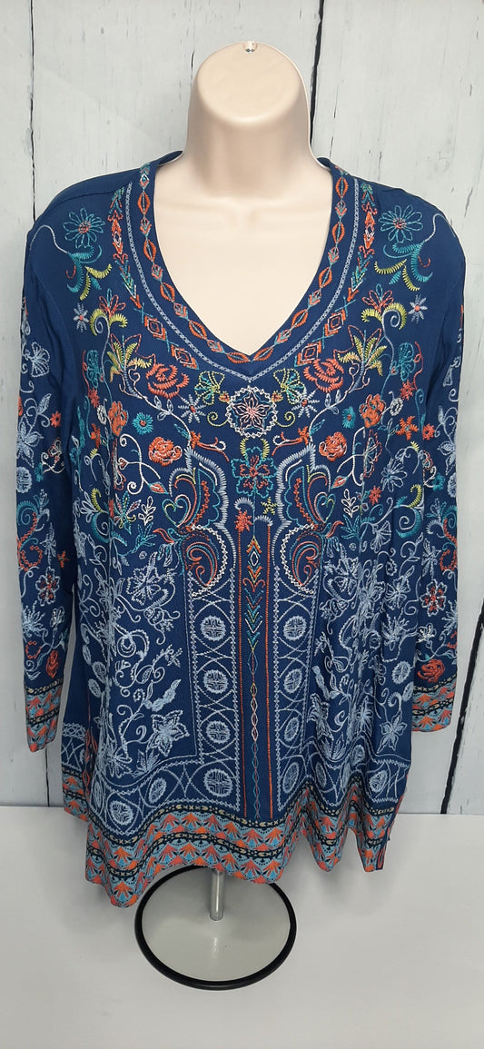 Womens  blue embroidered shirt 