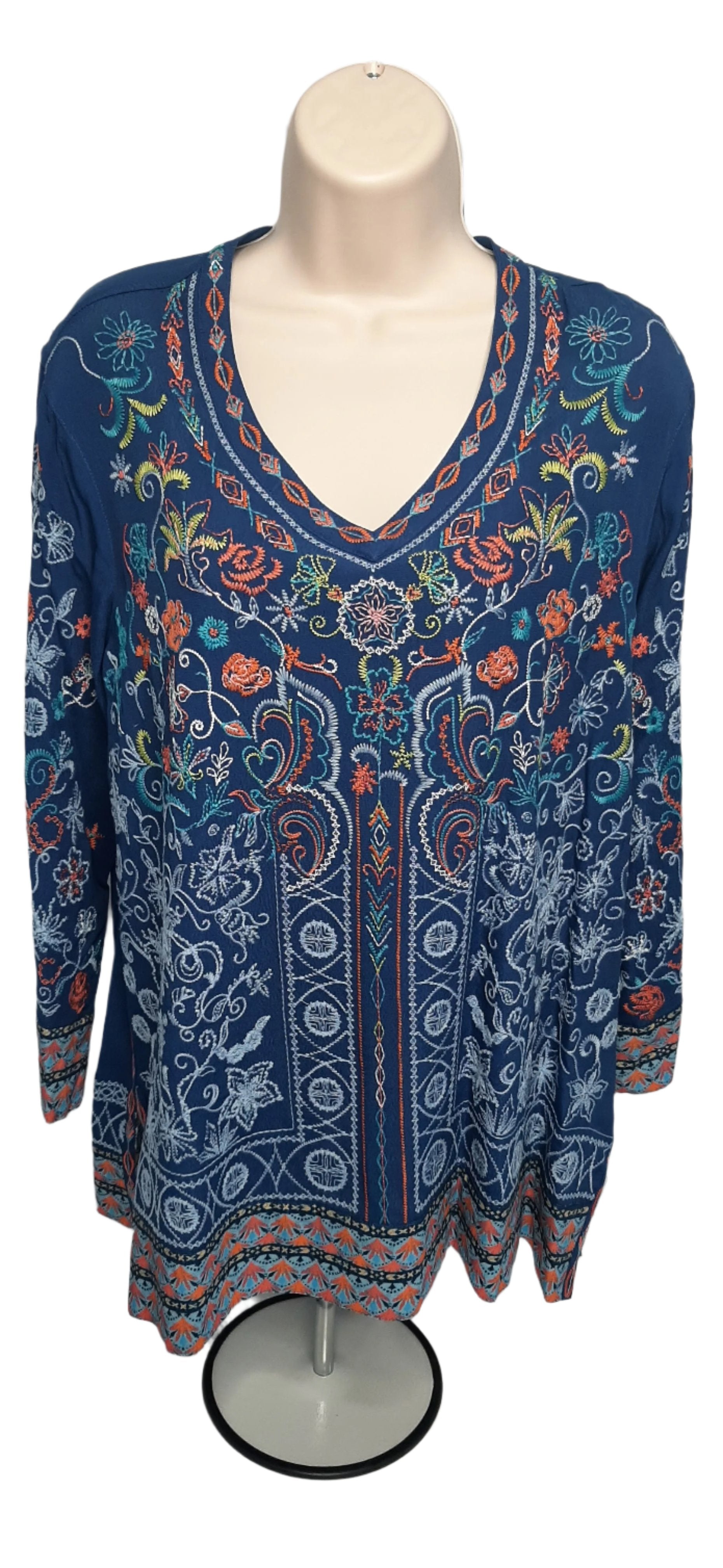 Womens  blue embroidered shirt 