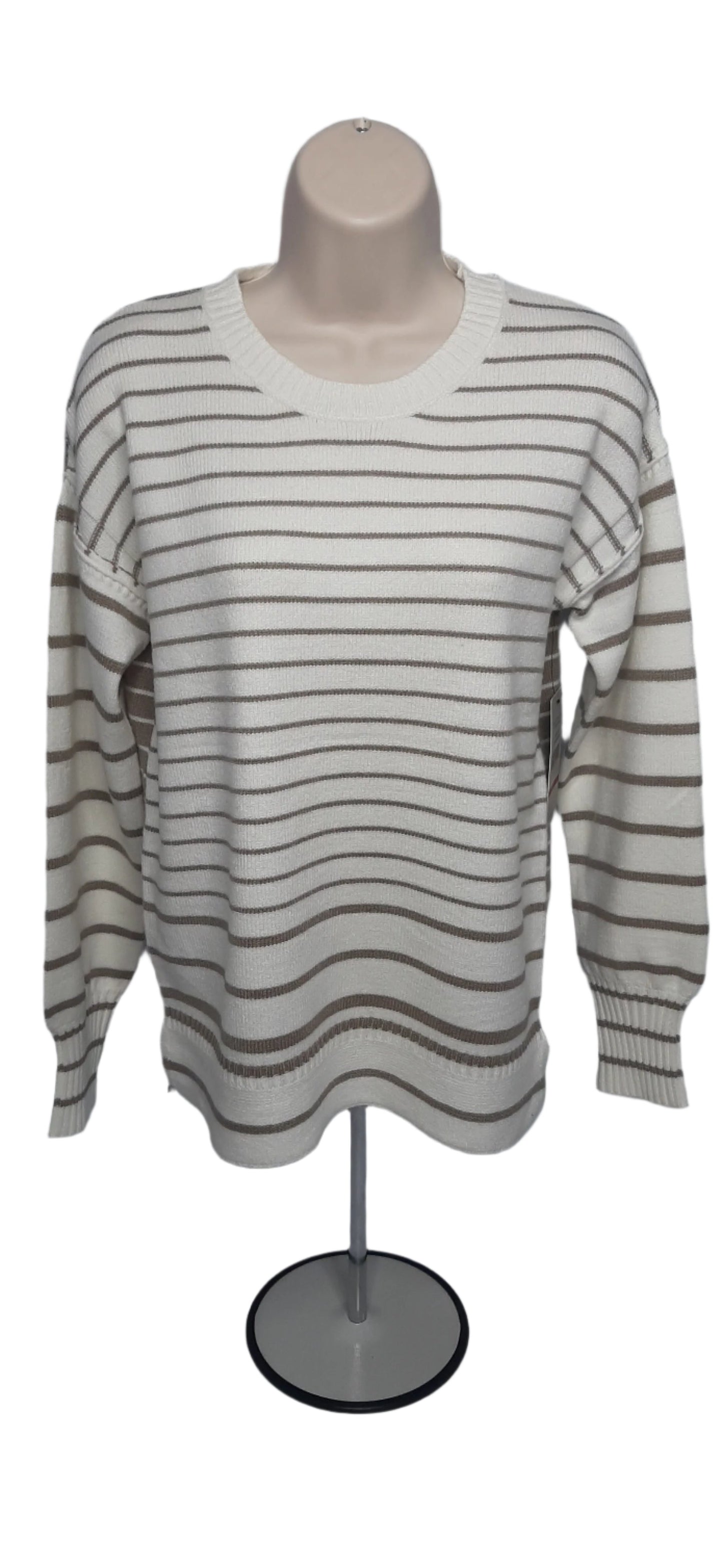 Womens Striped sweater - Cream & Beige 