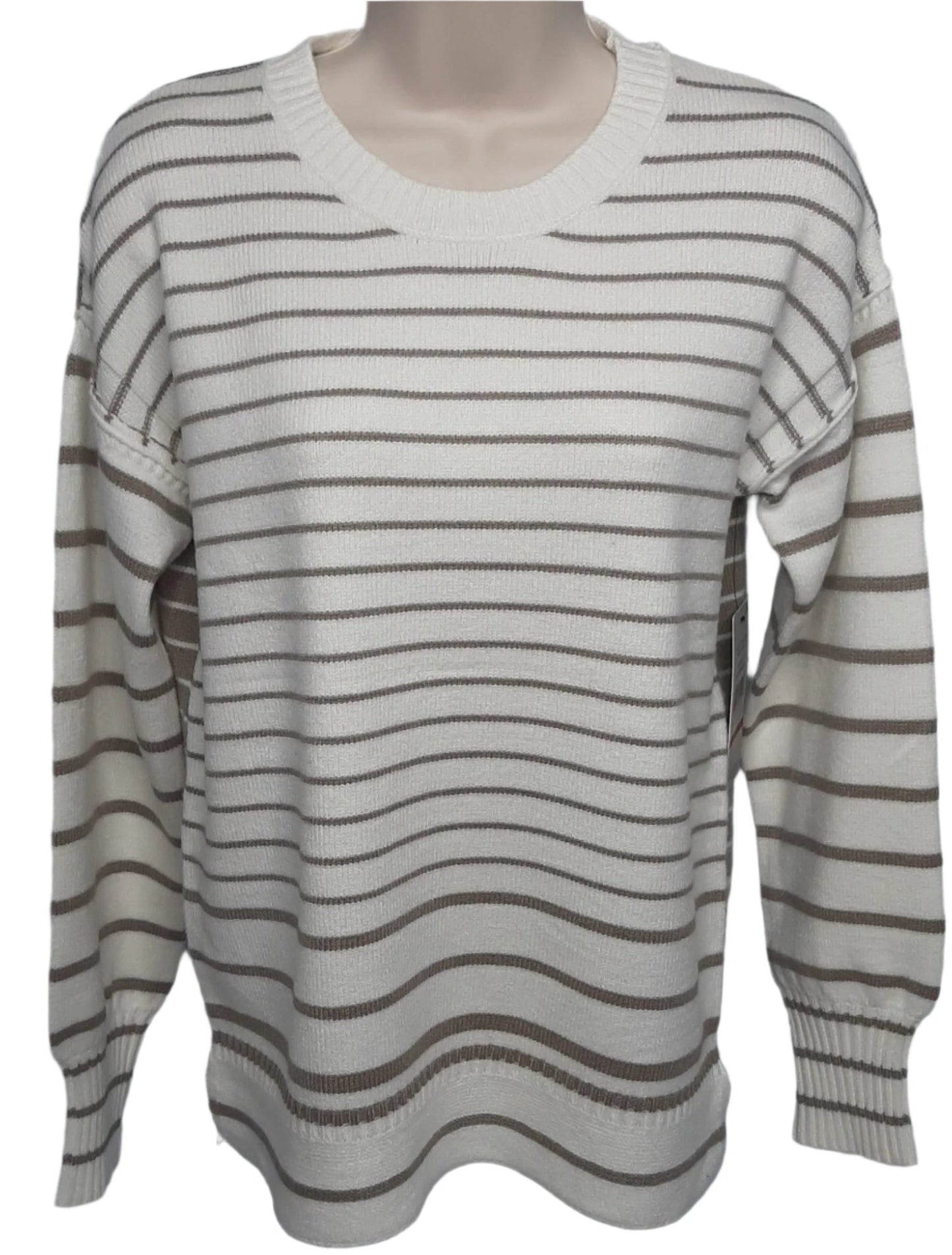 Sweater-Long Sleeve- Brown/White-Women's-M14208km 